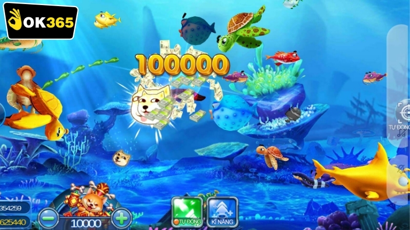 Các loại cá và phần thưởng trong OK365 bắn cá đại dương