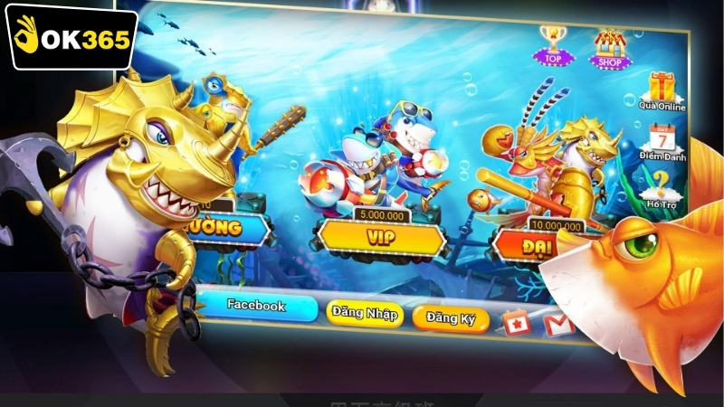 Các loại cá và giải thưởng trong OK365 bắn cá jackpot